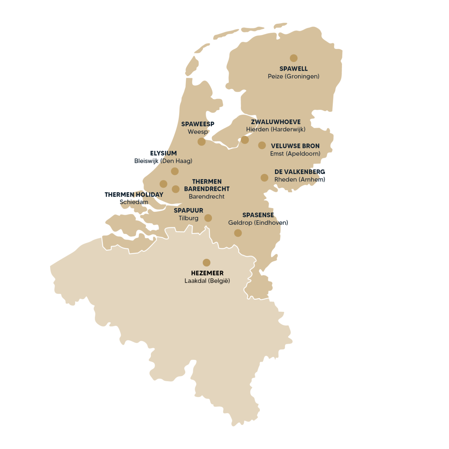 BW Landkaart resorts Nederland + Belgie 3